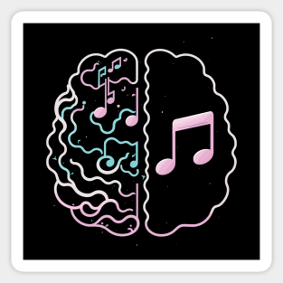 Musician Brain With Music Notes Sticker